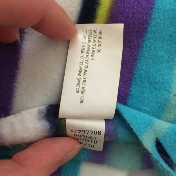 🌵 Old Navy Purple Blue Stripe Fleece Scarf - Picture 4 of 5